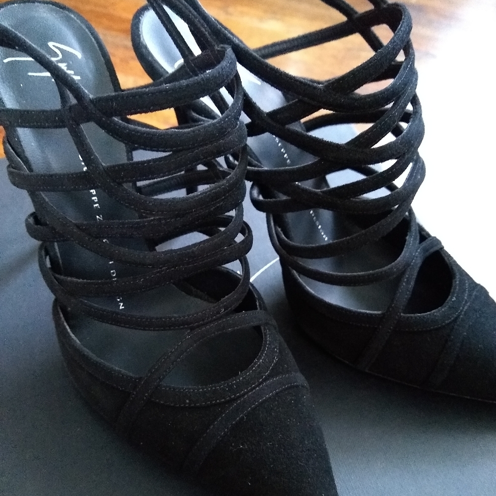 Giuseppe Zanotti black suede heels